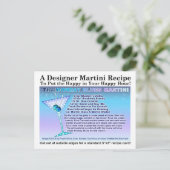 Montag Blues Martini Rezept Postkarte (Stehend Vorderseite)