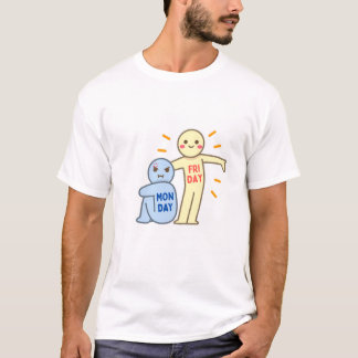 Montag Blues vs Friday Vibes - Comic Mood Doodles T-Shirt