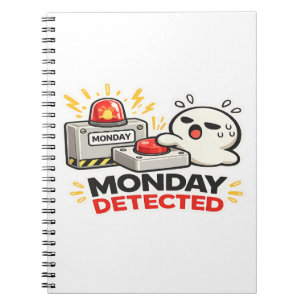 Montag Erkannt - Lustiger Müder Charakter Alarm Notizblock