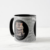 Montag Gesicht oder Text wütend graue Katze Tasse (Vorderseite Links)