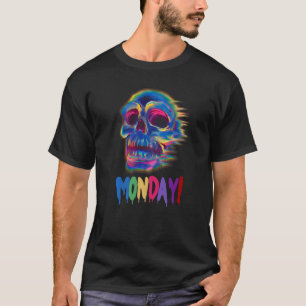 Montag Halloween-Kostüm Trippy Schädel Gruselig T-Shirt