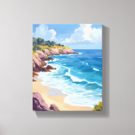 Montag in Malibu | Strandklippen CA Reise  Leinwanddruck