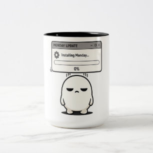 Montag installieren 0% Update - Lustig Süß Zweifarbige Tasse