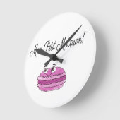 Montag kleines Macaron Runde Wanduhr (Winkel)