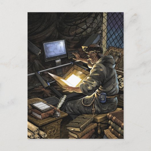 Montag mit Book Scanner Postcard Postkarte (Vorderseite)