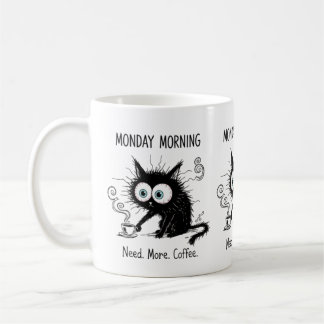 Montag Morgen Brauche Mehr Kaffee Lustige Katzen T Kaffeetasse