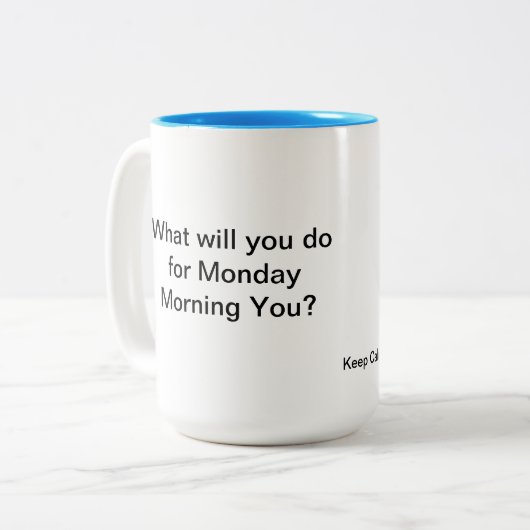 Montag Morgen Zweifarbige Tasse (Vorderseite Links)