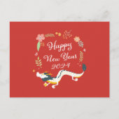 Montag, neues Jahr 2024, Drachenjahr Postkarte (Vorderseite)