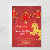 Montag, neues Jahr 2026 | Jahr des Pferdes Einladung (Vorderseite)