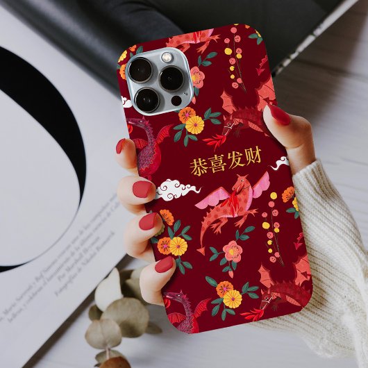 Montag neues Jahr des Drachen rot Case-Mate iPhone Hülle