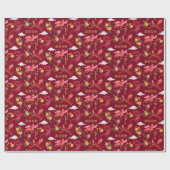 Montag neues Jahr des Drachen rot Geschenkpapier (Flach)