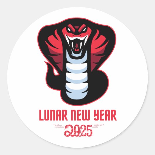 Montag Neujahr 2025 Jahr der Schlange Runder Aufkleber (Vorderseite)