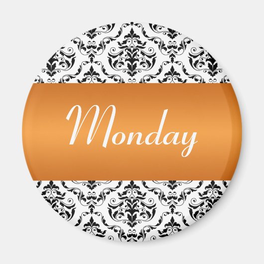 Montag Orange - Damask Magnet (Vorne)