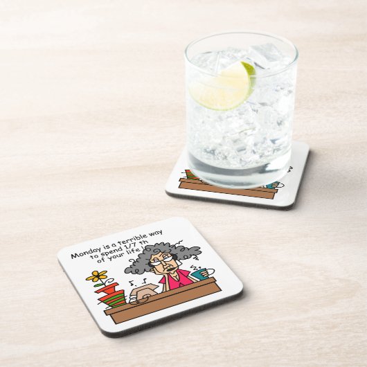 Montag Spaß Getränkeuntersetzer (Rechte Seite)