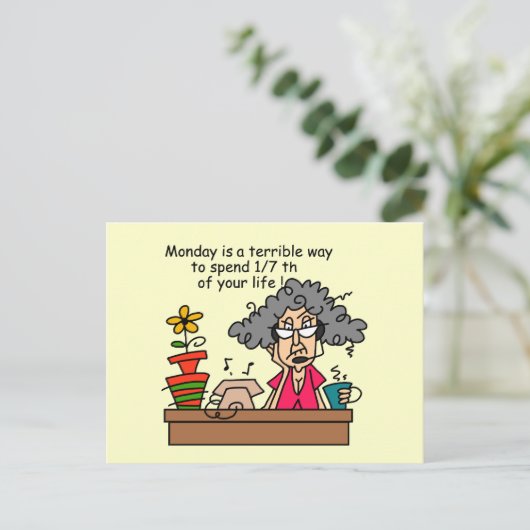 Montag Spaß Postkarte (Stehend Vorderseite)