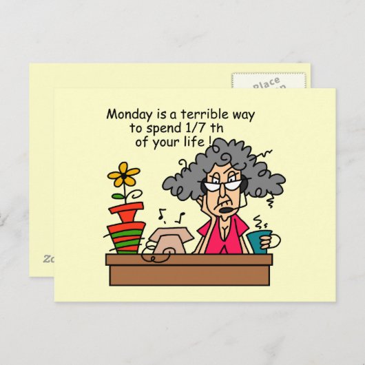 Montag Spaß Postkarte (Vorne/Hinten)
