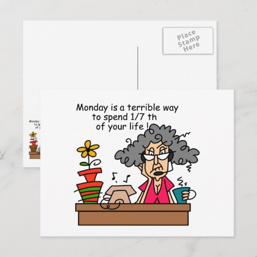 Montag Spaß Postkarte (Vorne/Hinten)