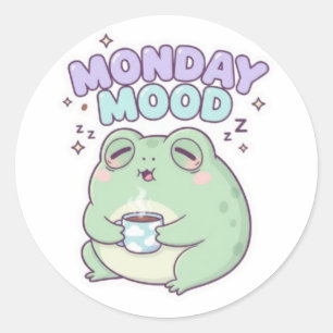 Montag Stimmung Frosch Aufkleber Süßer schlafender