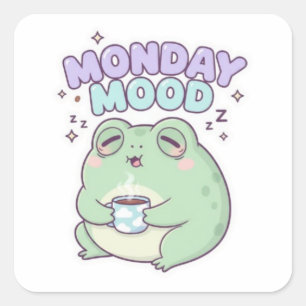 Montag Stimmung Frosch Sticker Cute Schläfriger Ka