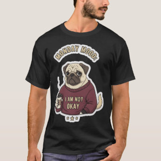 Montag Stimmung Pug Nicht Okay - Lustiger Grumpy P T-Shirt