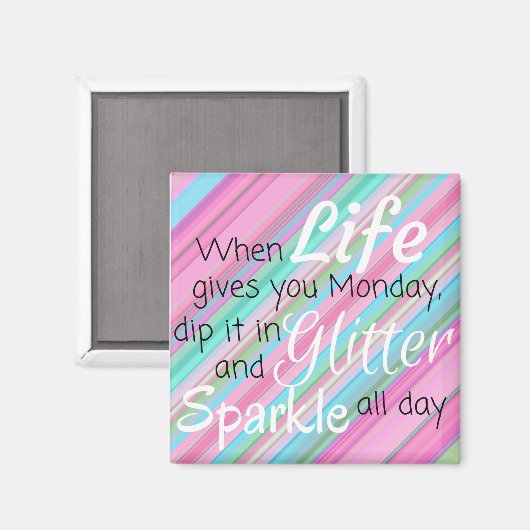 Montag und Glitzer Funny Kühlschrank Magnet (Vorderseite/Rückseite)