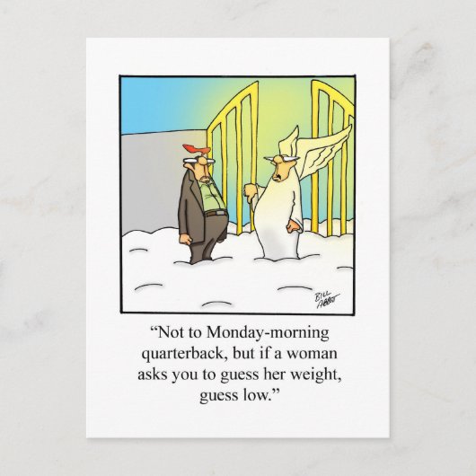 Montag Vormittag Quarterback Spaß Postkarte (Vorderseite)