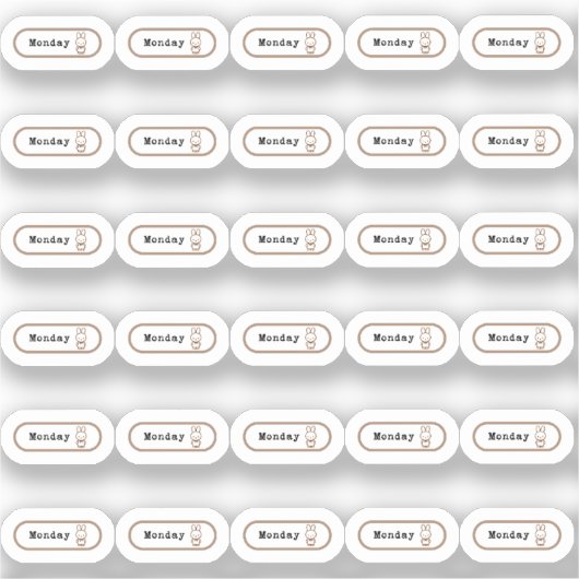 Montag Woche Aufkleber (Vorderseite)