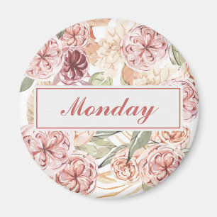 Montag Wochentag Organizer Floral Magnet