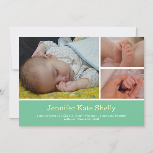 Montage 3 Foto Kindergeburtsankung Ankündigung (Vorderseite)