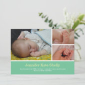 Montage 3 Foto Kindergeburtsankung Ankündigung (Stehend Vorderseite)