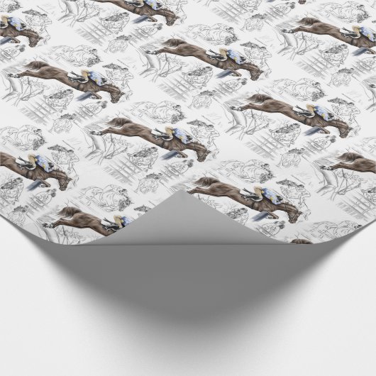 Montage der Jumper-Pferde Geschenkpapier (Ecke)