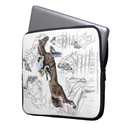 Montage der Jumper-Pferde Laptopschutzhülle (Vorderseite Links)