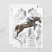 Montage der Jumper-Pferde Postkarte (Vorne/Hinten)