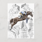 Montage der Jumper-Pferde Postkarte (Vorderseite)