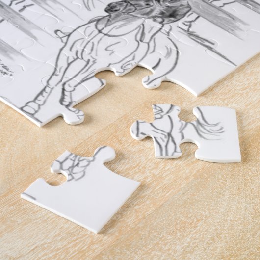 Montage der Jumper-Pferde Puzzle (Seite)