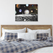 Montage der Planeten und Jupitermonde Leinwanddruck (Insitu (Schlafzimmer))