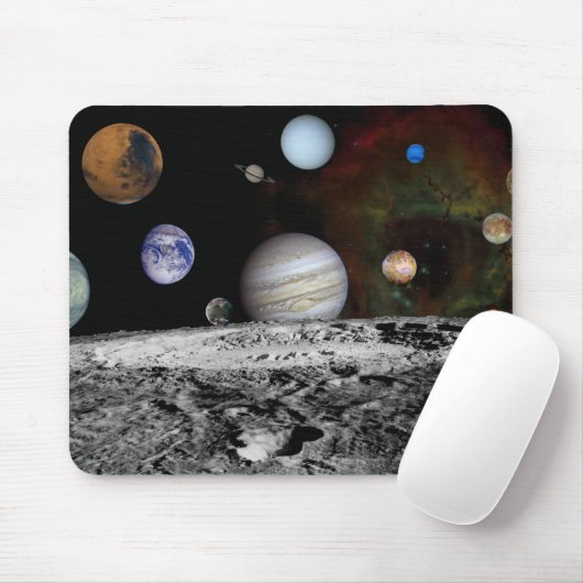 Montage der Planeten und Jupitermonde Mousepad (Mit Mouse)