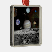 Montage der Planeten und Jupitermonde Silbernes Ornament (Rechts)