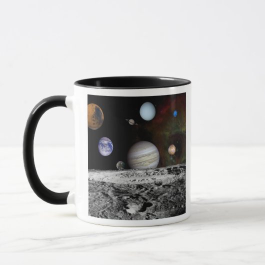 Montage der Planeten und Jupitermonde Tasse (Links)