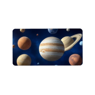 Montage des Sonnensystems Adressaufkleber