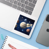 Montage des Sonnensystems Aufkleber (Laptop mit iPhone)