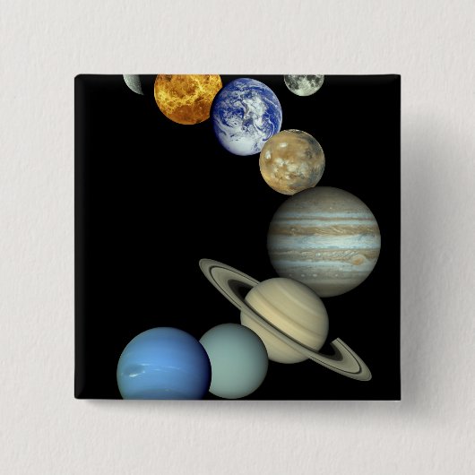 Montage des Sonnensystems Button (Vorderseite)