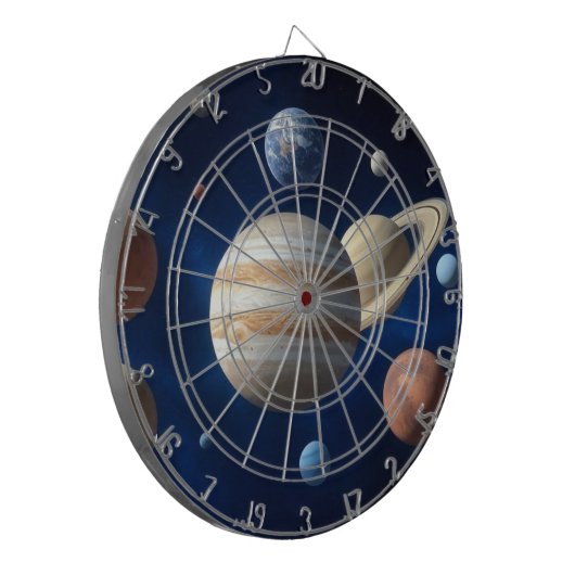 Montage des Sonnensystems Dartscheibe (Vorderseite Links)