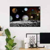 Montage des Sonnensystems der Voyager-Bilder 54x36 Poster (Heimbüro)