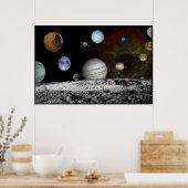 Montage des Sonnensystems der Voyager-Bilder 54x36 Poster (Küche)