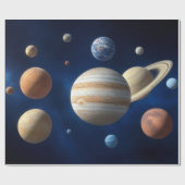 Montage des Sonnensystems Geschenkpapier (Flach)