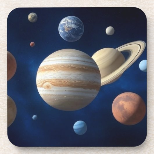 Montage des Sonnensystems Getränkeuntersetzer (Vorderseite)