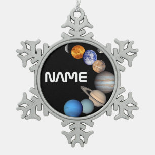Montage des Sonnensystems JPL-Fotos - Name anpasse Schneeflocken Zinn-Ornament