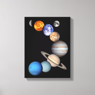 Montage des Sonnensystems JPL-Planetenfotos Leinwanddruck