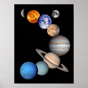 Montage des Sonnensystems JPL-Planetenfotos Poster